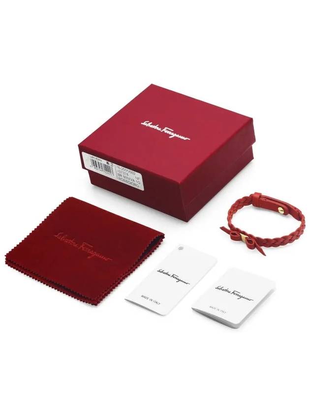 Vara Bow Leather Bracelet Red - SALVATORE FERRAGAMO - BALAAN 4