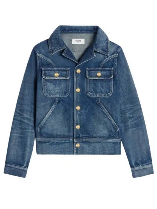 Trucker Denim Jacket Blue - CELINE - BALAAN 2