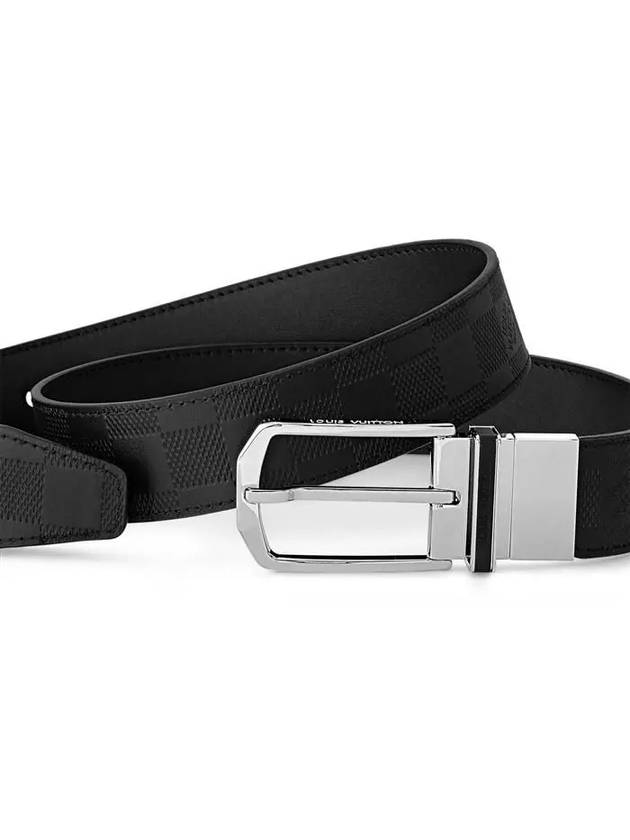 Slender 35MM Reversible Leather Belt Black - LOUIS VUITTON - BALAAN 3