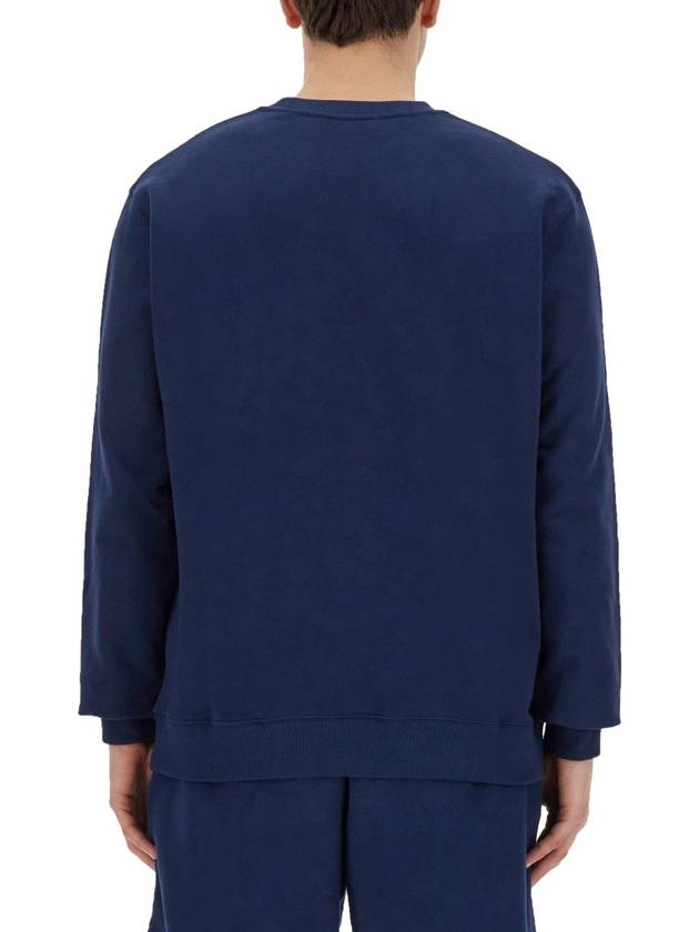 Brushed Logo Cotton Sweatshirt Navy - MSGM - BALAAN 3