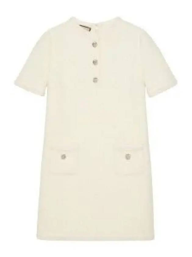 Wool Tweed Short Dress Ivory - GUCCI - BALAAN 2