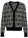 Face Checkerboard Logo Cardigan Black - ACNE STUDIOS - BALAAN 3