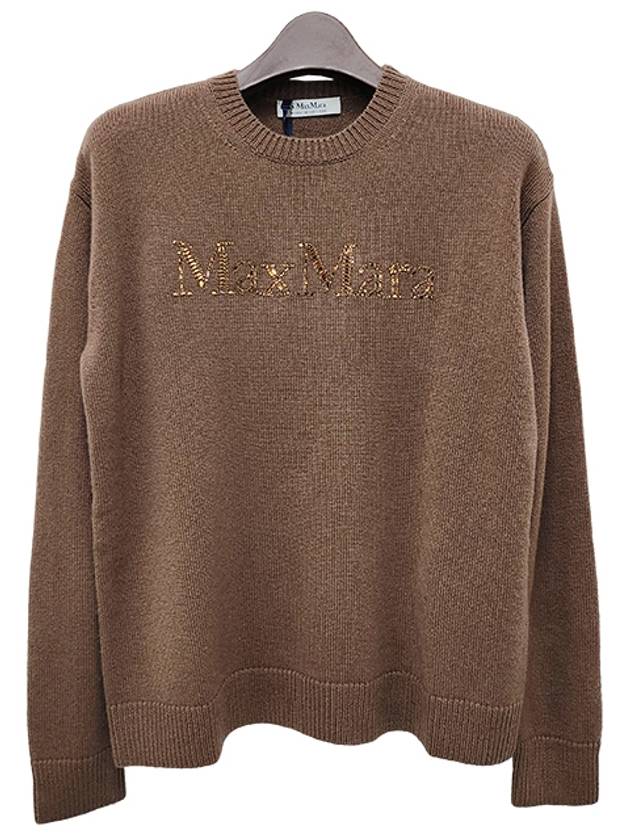 S Max Mara KASSEL logo wool cashmere knit camel 2429366163600 002 - S MAX MARA - BALAAN 1