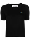 Women's BEA Short Sleeve Knit Top Black - VIVIENNE WESTWOOD - BALAAN.