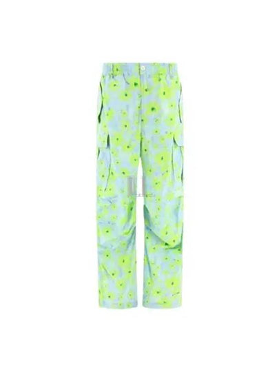 Floral Print Cargo Straight Pants Light Blue - MARNI - BALAAN 2