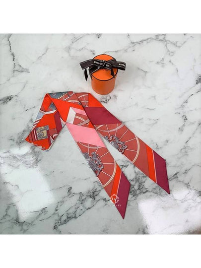 Springs Twilly Bandeau Petite Scarf Orange Rose Greece H063932S - HERMES - BALAAN 2