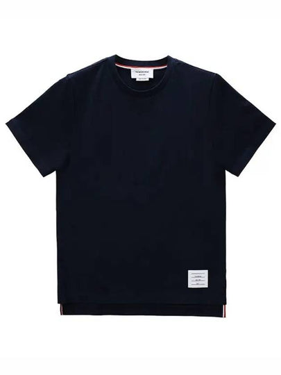 Men's Side Slit Relaxed Short Sleeve T-Shirt Navy - THOM BROWNE - BALAAN 2