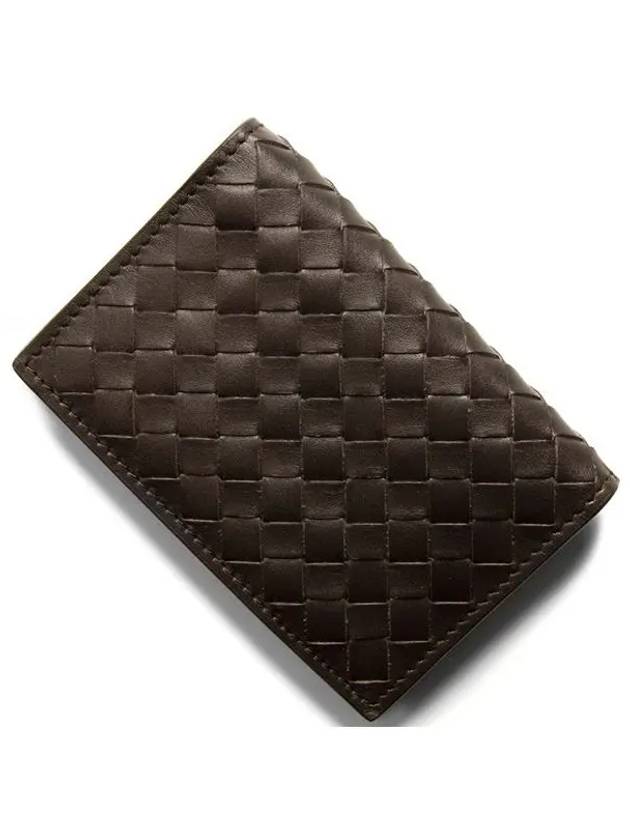 Intrecciato Flap Card Holder Dark Brown - BOTTEGA VENETA - BALAAN 2