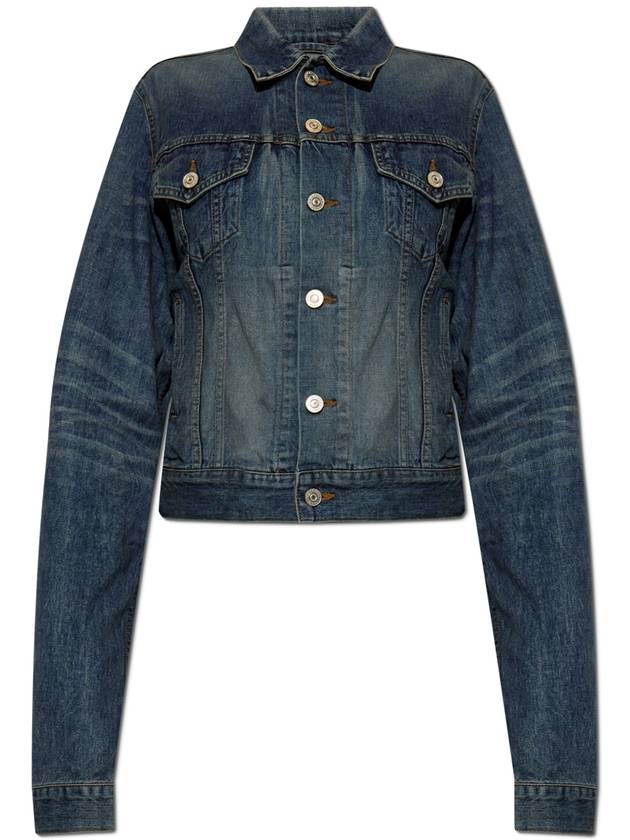 Balenciaga Denim Jacket With Vintage Effect, Women's, Navy Blue - BALENCIAGA - BALAAN 1