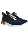 Men s Bouncing Sneakers Goatskin Marine Blue H Brown Black - HERMES - BALAAN 2