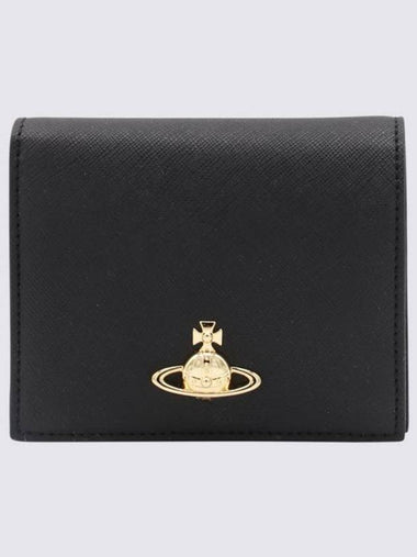 ORB Logo Half Wallet Black - VIVIENNE WESTWOOD - BALAAN 1