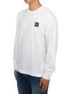 Chest Patch Long Sleeve T-Shirt White - STONE ISLAND - BALAAN 3