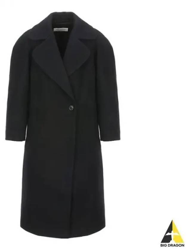 Dries Van Noten Single Button Long Coat Black Charcoal 0102835225 - DRIES VAN NOTEN - BALAAN 1