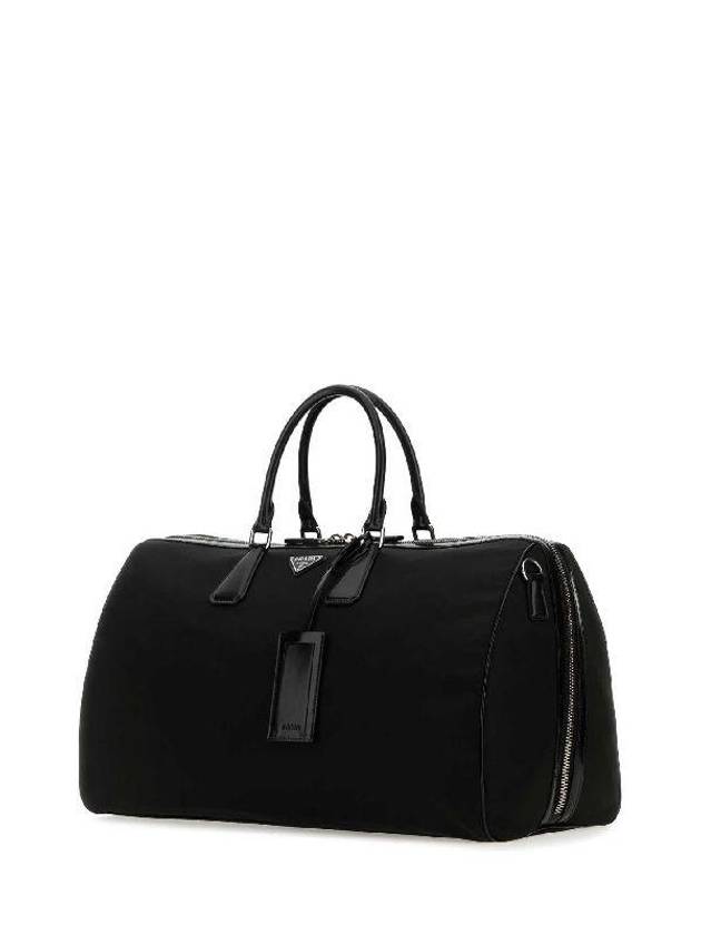 Re-Nylon Brushed Leather Duffel Bag Black - PRADA - BALAAN 4