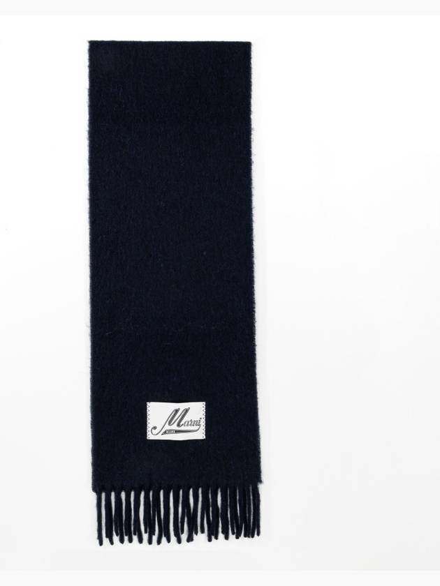 Logo Patch Knit Alpaca Muffler Black - MARNI - BALAAN 2