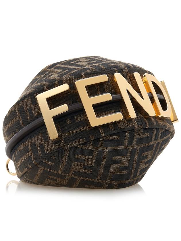 FF Jacquard Fabric Mini Cross Bag Brown - FENDI - BALAAN 6