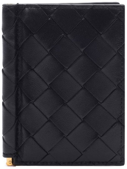 Bill Clip Intrecciato Flap Card Wallet Black - BOTTEGA VENETA - BALAAN 2