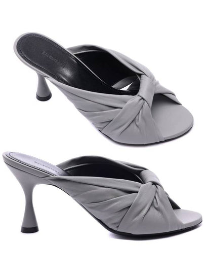 Drapy Leather Mule Heel Grey - BALENCIAGA - BALAAN 2