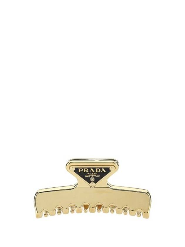 Women's Logo Metal Hair Clip Gold - PRADA - BALAAN 2