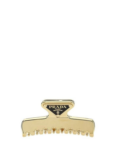 Women's Logo Metal Hair Clip Gold - PRADA - BALAAN 2