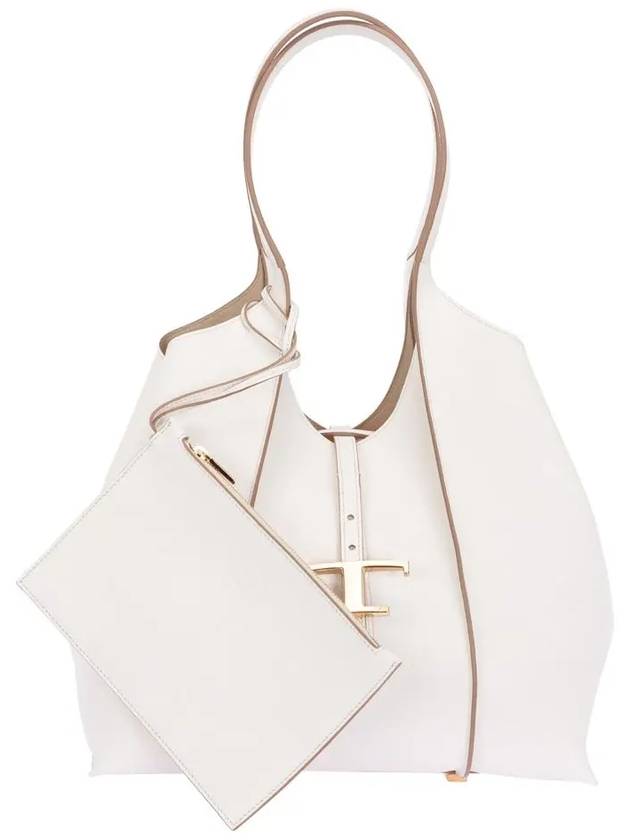 T logo shoulder bag white - TOD'S - BALAAN.