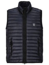 Men's Logo Patch Puffer Vest Navy - STONE ISLAND - BALAAN 2