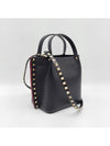 Rockstud Strap Tote Bag Black - VALENTINO - BALAAN 3