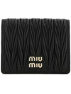 Matelasse Leather Half Wallet Black - MIU MIU - BALAAN 1