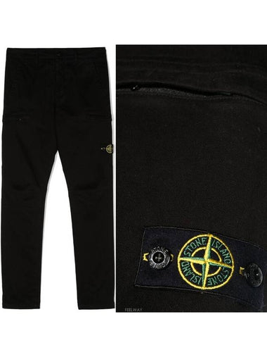 14 year old size black double zipper pocket wappen cargo pants 771630612 - STONE ISLAND - BALAAN 1