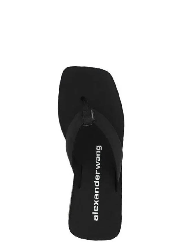 Logo Print Wedge Flip Flops Black - ALEXANDER WANG - BALAAN 4