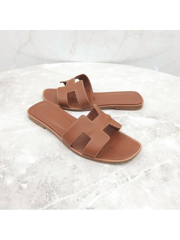 Lux You 35 5 Gold Oran Sandal Slippers - HERMES - BALAAN 3