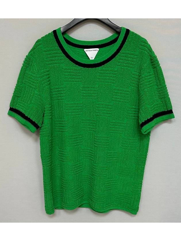 Intrecciato terry cotton knit short sleeve t shirt 105 - BOTTEGA VENETA - BALAAN 3