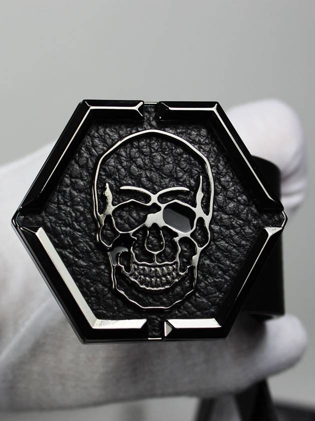 Men's FAAA High Quality Skull Patch Logo Iconic Plein Leather Belt FAAA MVA0705 PLE010N - PHILIPP PLEIN - BALAAN 1