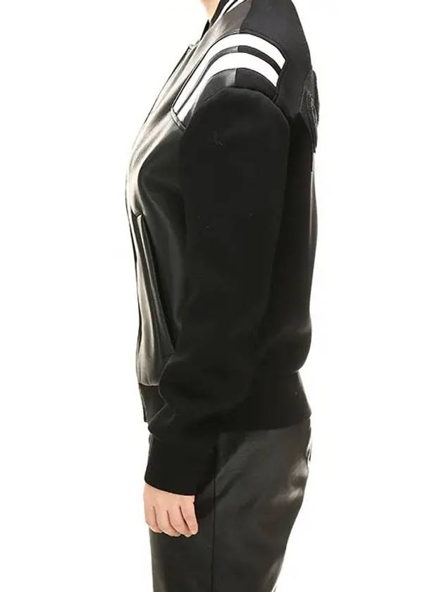 Leather Neoprene Stadium Zip-up Jacket Women 324C - NEIL BARRETT - BALAAN 6