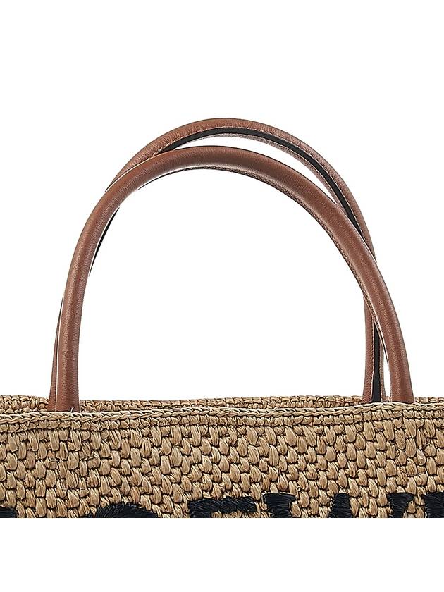 Embroidered Logo Standard Raffia Tote Bag Beige - LOEWE - BALAAN 9