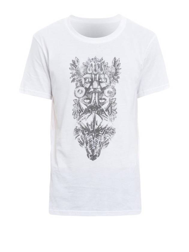 Totem Print Short Sleeve T-Shirt White - BALMAIN - BALAAN 1
