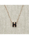 Mini Pop H Pendant Rose Gold & Noir - HERMES - BALAAN 4