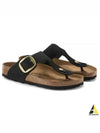 Gizeh Big Buckle Nubuck Leather Flip Flop Black - BIRKENSTOCK - BALAAN 2