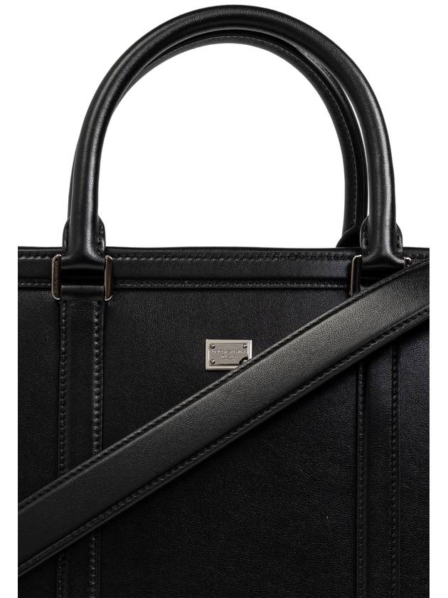 Dolce & Gabbana Leather Briefcase, Men's, Black - DOLCE&GABBANA - BALAAN 6