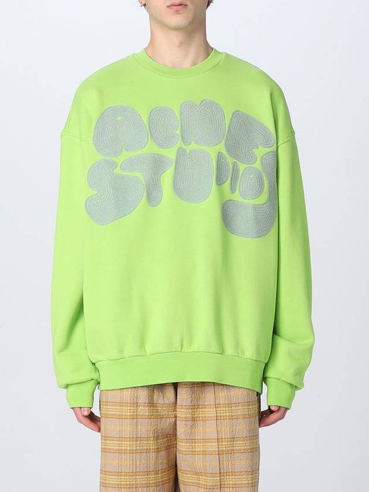 Bubble Logo Crew Neck Sweatshirt Green - ACNE STUDIOS - BALAAN 2