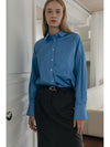 R LOGO OVERSIZED SHIRT BLUE - ILROZE - BALAAN 2