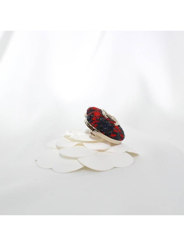 CC Tweed Heart Brooch Red AB9496 - CHANEL - BALAAN 7