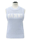 Sky blue knit sleeveless - GANNI - BALAAN 1