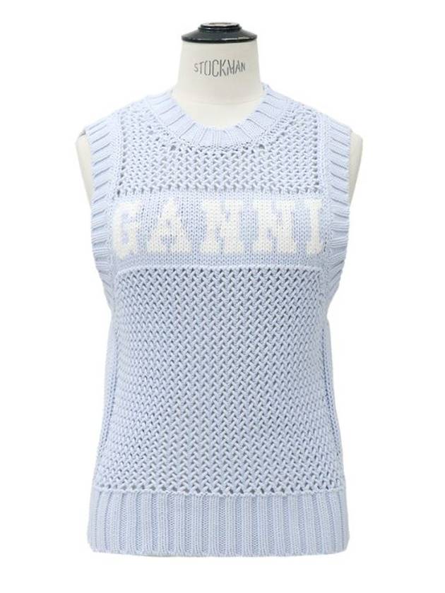 Sky blue knit sleeveless - GANNI - BALAAN 1