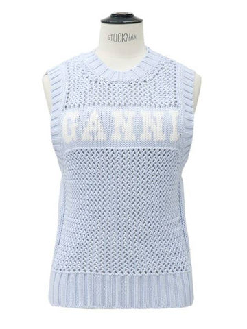 Sky blue knit sleeveless - GANNI - BALAAN 1