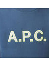 Hugues Logo Sweatshirt Navy Blue - A.P.C. - BALAAN 5