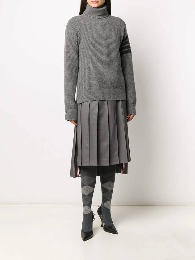 Overwashed Wool Cashmere Turtleneck Grey - THOM BROWNE - BALAAN 6