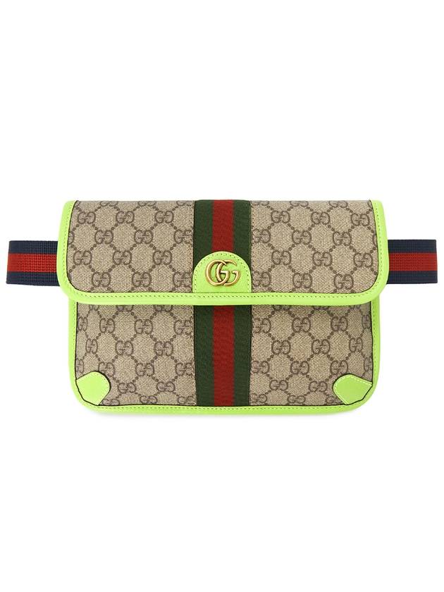 Ophidia Web GG Supreme Small Canvas Belt Bag Green Beige - GUCCI - BALAAN 2