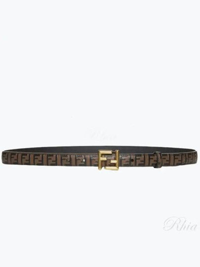 FF Square Stud Buckle Leather Belt Brown - FENDI - BALAAN 2