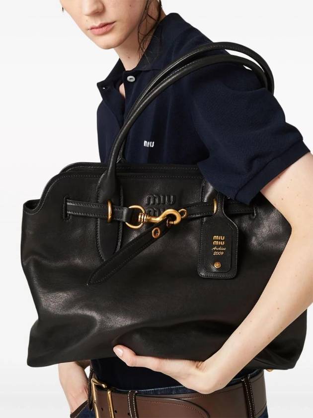 Abventure Nappa Leather Tote Bag Black - MIU MIU - BALAAN 7